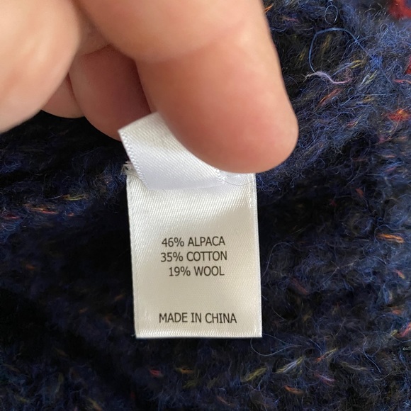 La Ligne Fuzzy Wuzzy V Neck Sweater, Navy, Large, Alpaca/wool/cotton (NWT) - Picture 16 of 16